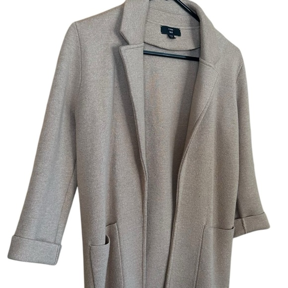 J Crew Sophie Sweater Blazer Beige Camel Merino Wool Blend XXS - Picture 2 of 5